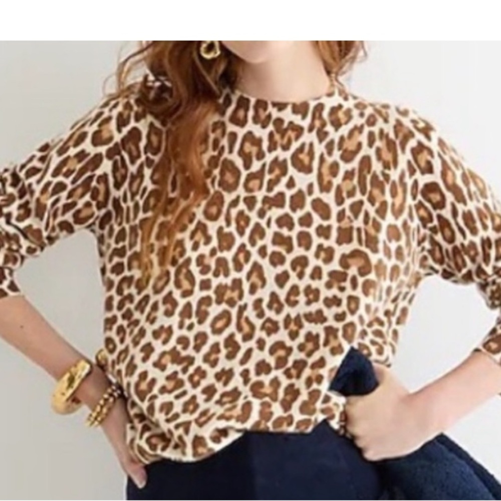 J. Crew Cashmere Leopard print sweater, size small